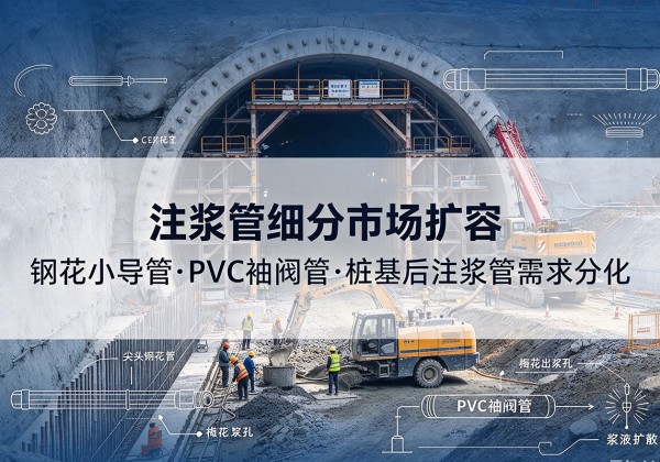 泾川注浆管细分市场扩容，隧道钢花小导管、PVC 袖阀管、桩基后注浆管需求分化